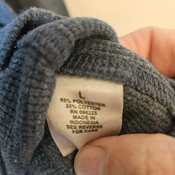 Magellan Outdoors Classic Fit Long Sleeve Blue waffle knit Shirt L base layer - Picture 4 of 5